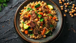 french couscous recipe with zucchini and lamb