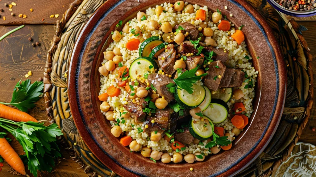 french couscous recipe with zucchini and lamb