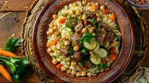 french couscous recipe with zucchini and lamb