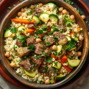 french couscous recipe with zucchini and lamb
