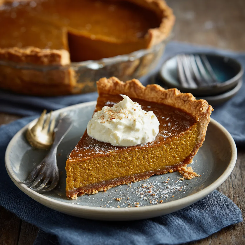 Homemade Jarrahdale pumpkin pie