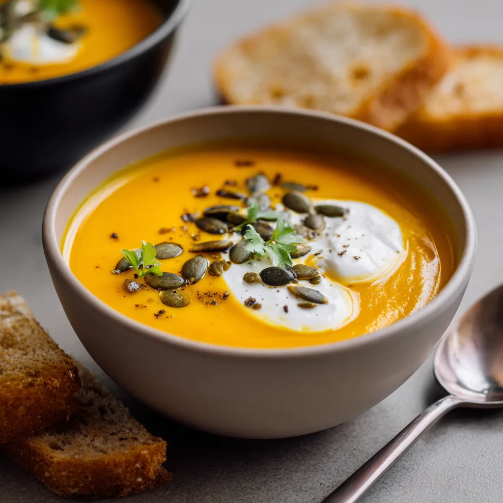 Creamy Jarrahdale pumpkin soup