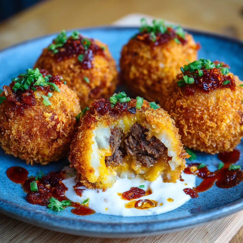 Crispy Beef & Cheese Potato Balls
