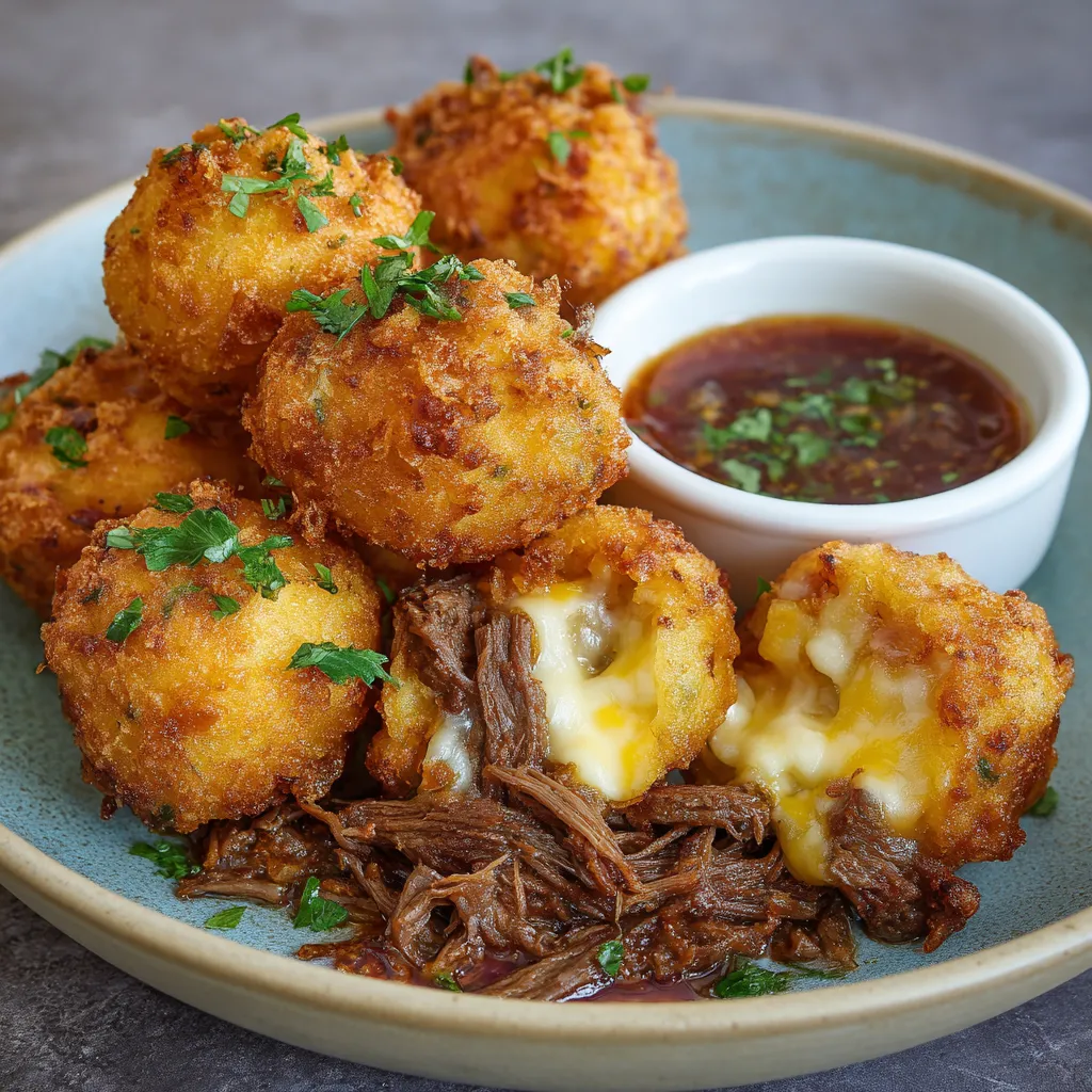 Crispy Beef & Cheese Potato Balls
