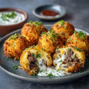 Crispy Beef & Cheese Potato Balls