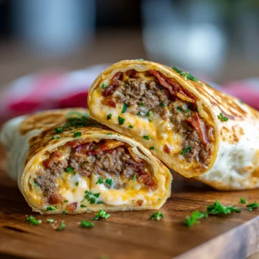 garlic butter bacon cheeseburger rollup