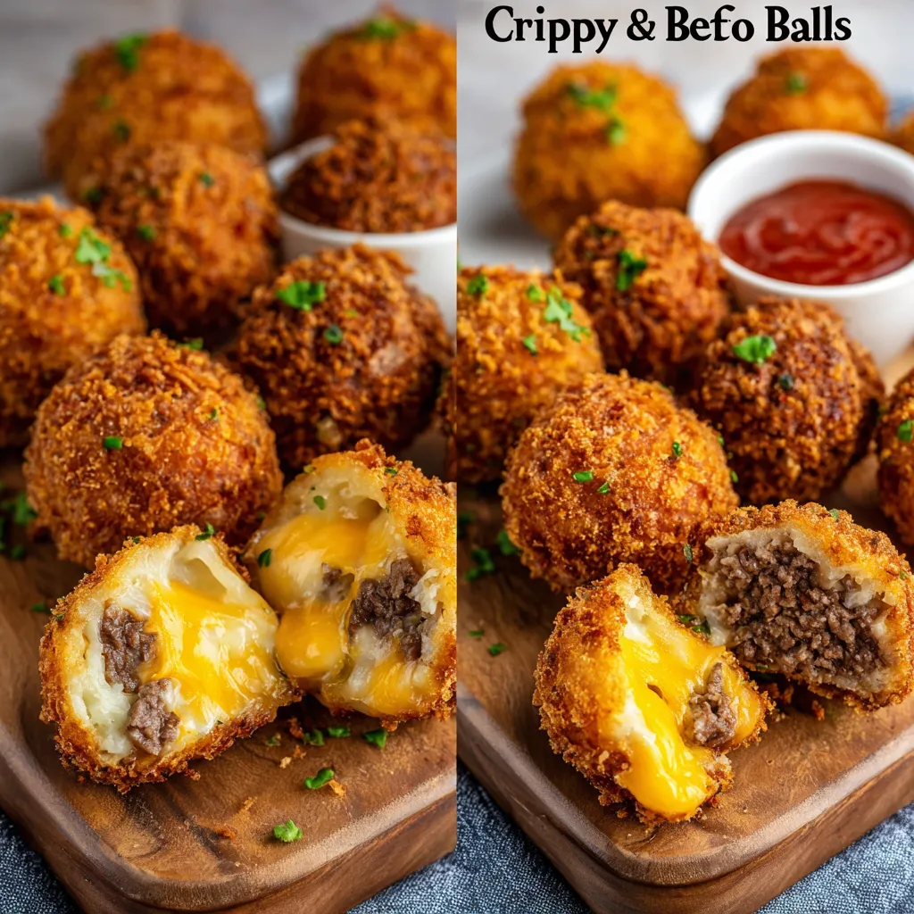 Crispy Beef & Cheese Potato Balls
