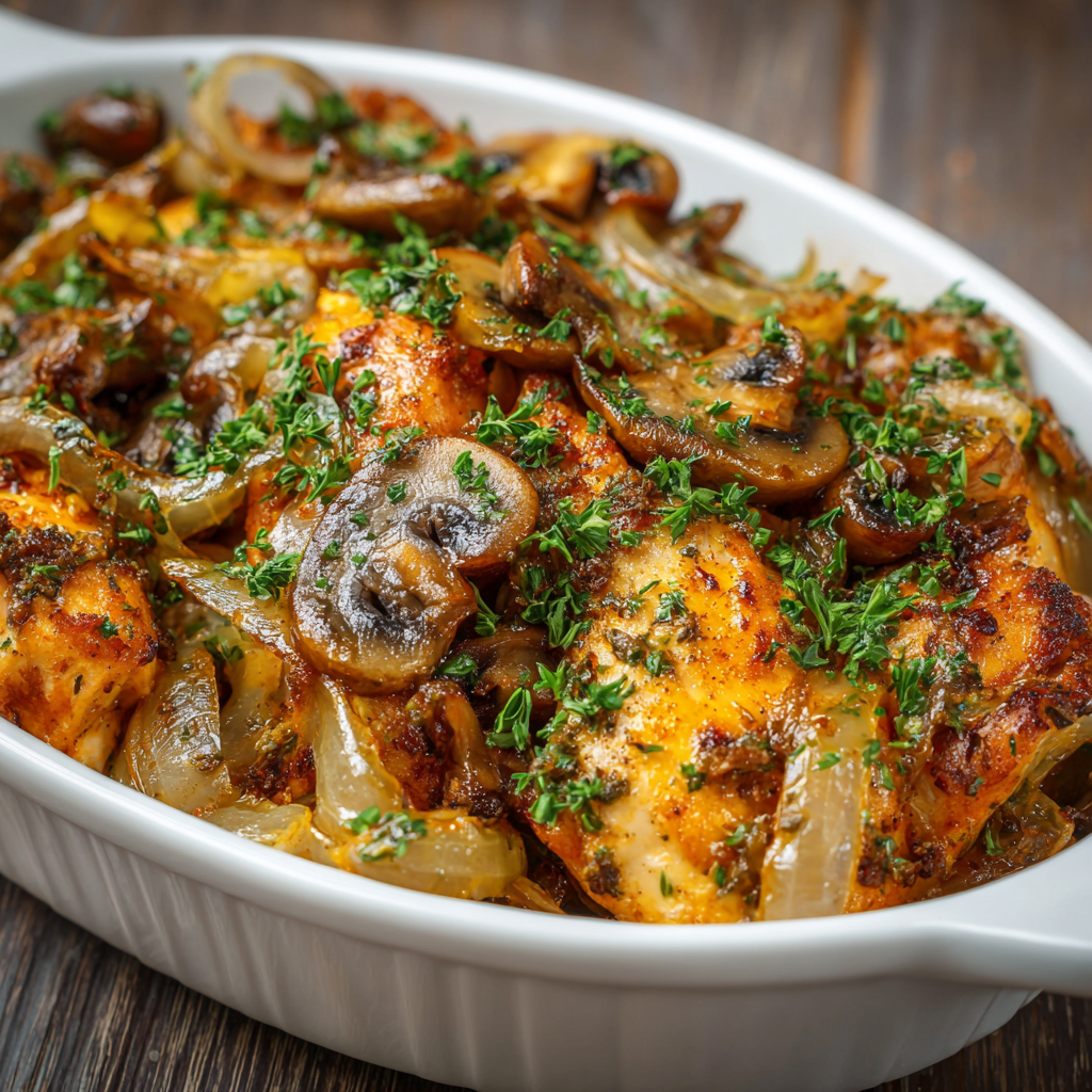 This Chicken Mushroom Onion Recipe is a quick 30-minute meal that’s easy, flavorful, and packed with protein. Perfect for weeknight dinners or meal prep!
