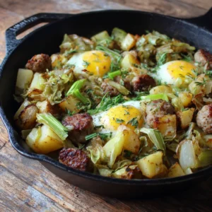 sausage potato leek dijon mustard hash recipe
