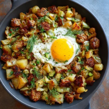 sausage potato leek dijon mustard hash recipe