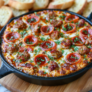 Hot Honey Pepperoni & Sausage Pizza Dip