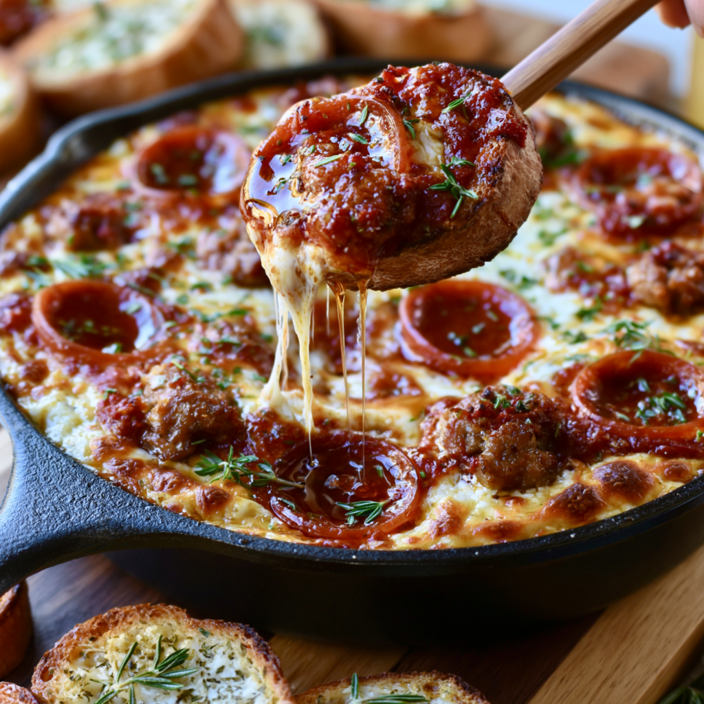 Hot Honey Pepperoni & Sausage Pizza Dip