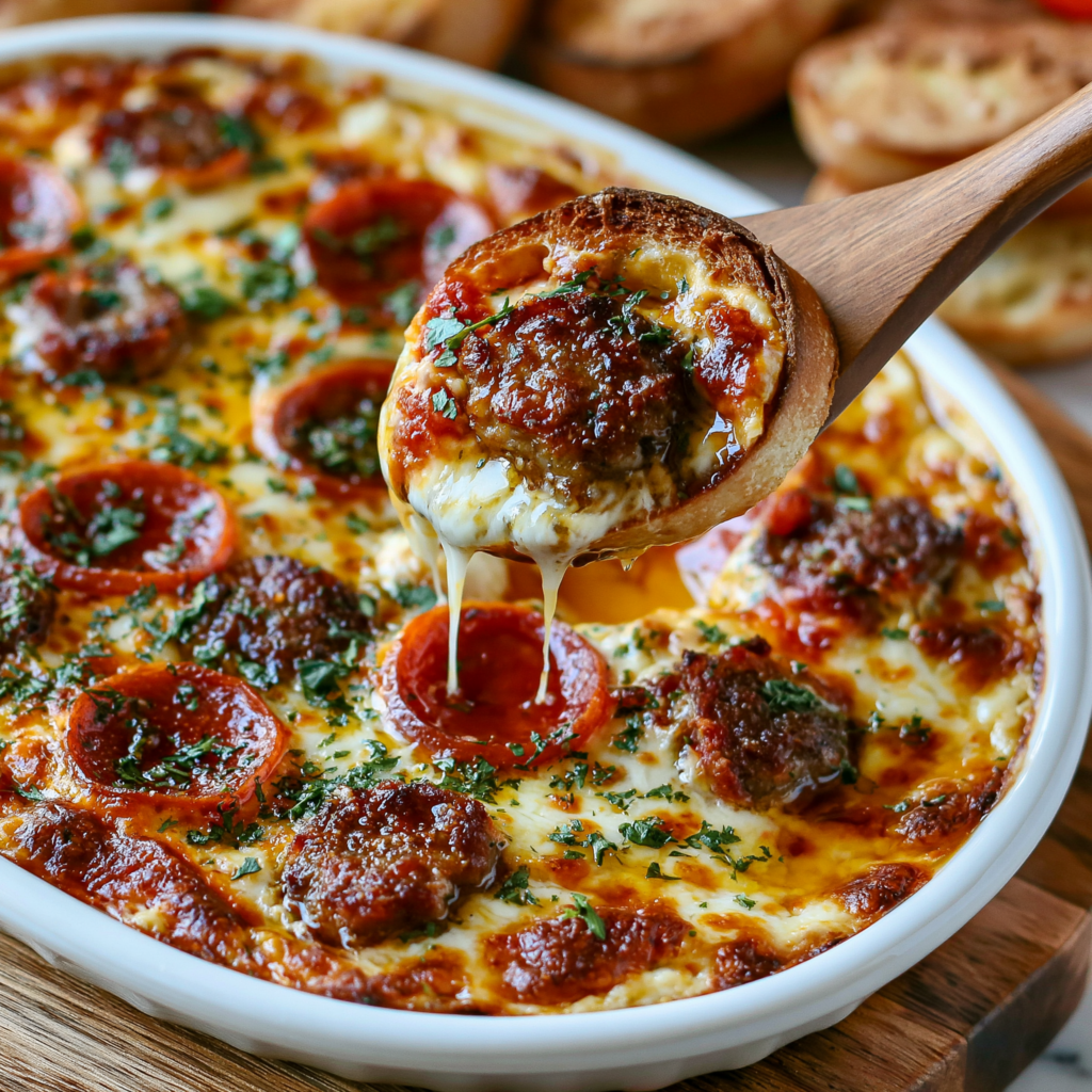 Hot Honey Pepperoni & Sausage Pizza Dip