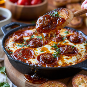 Hot Honey Pepperoni & Sausage Pizza Dip