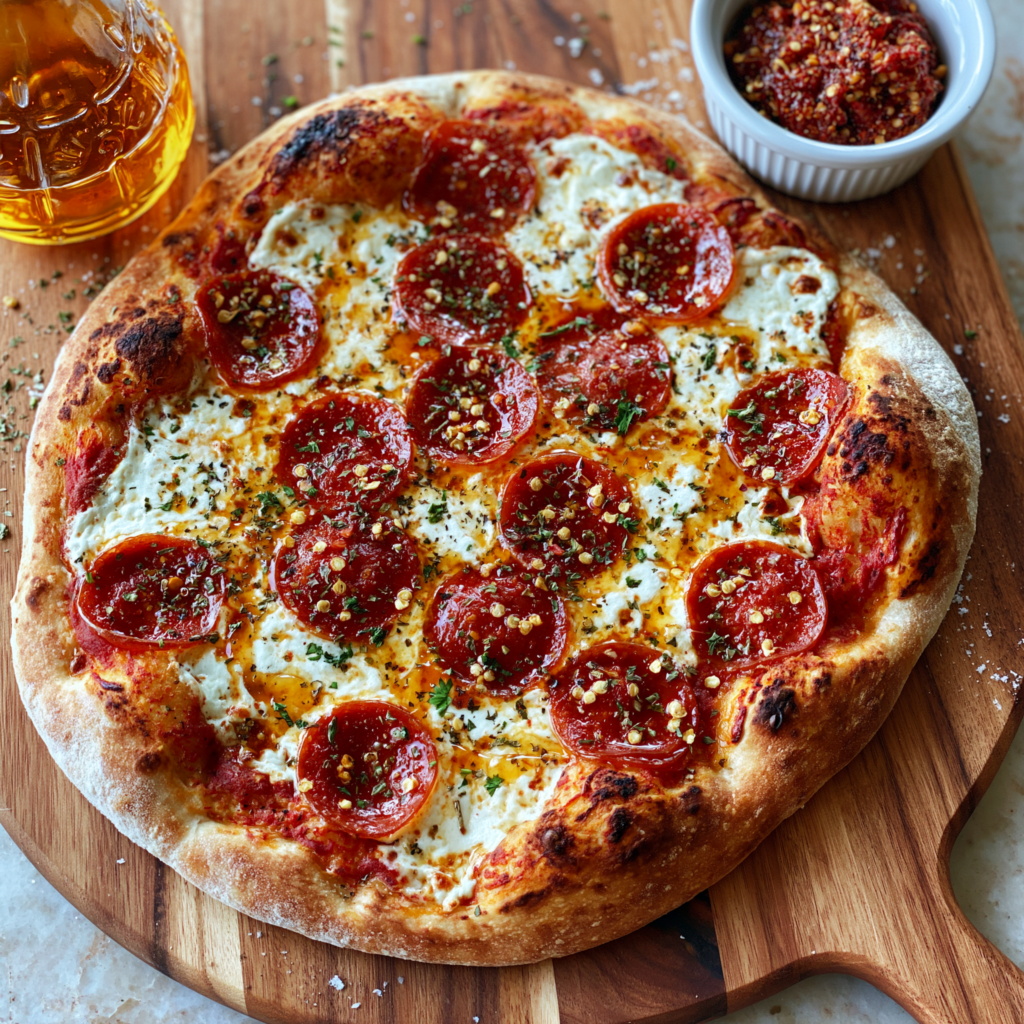 Hot honey pepperoni pizza recipe