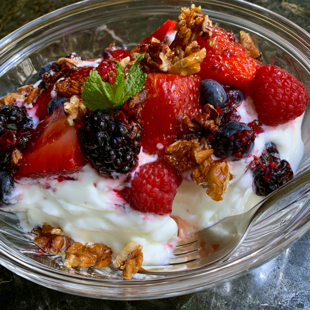 Greek Yogurt with Berries and Nuts