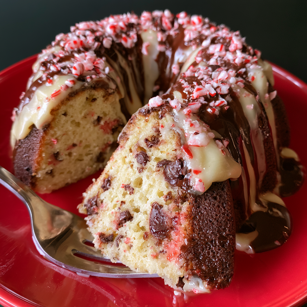 Peppermint Chocolate Chip Bundt Cake