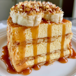 Caramel Banana Cream Mousse Cake