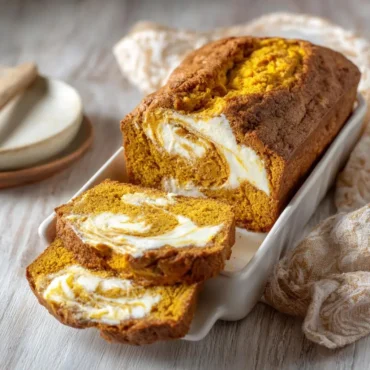 Pumpkin Bread Recipe with Cream Cheese Swirl