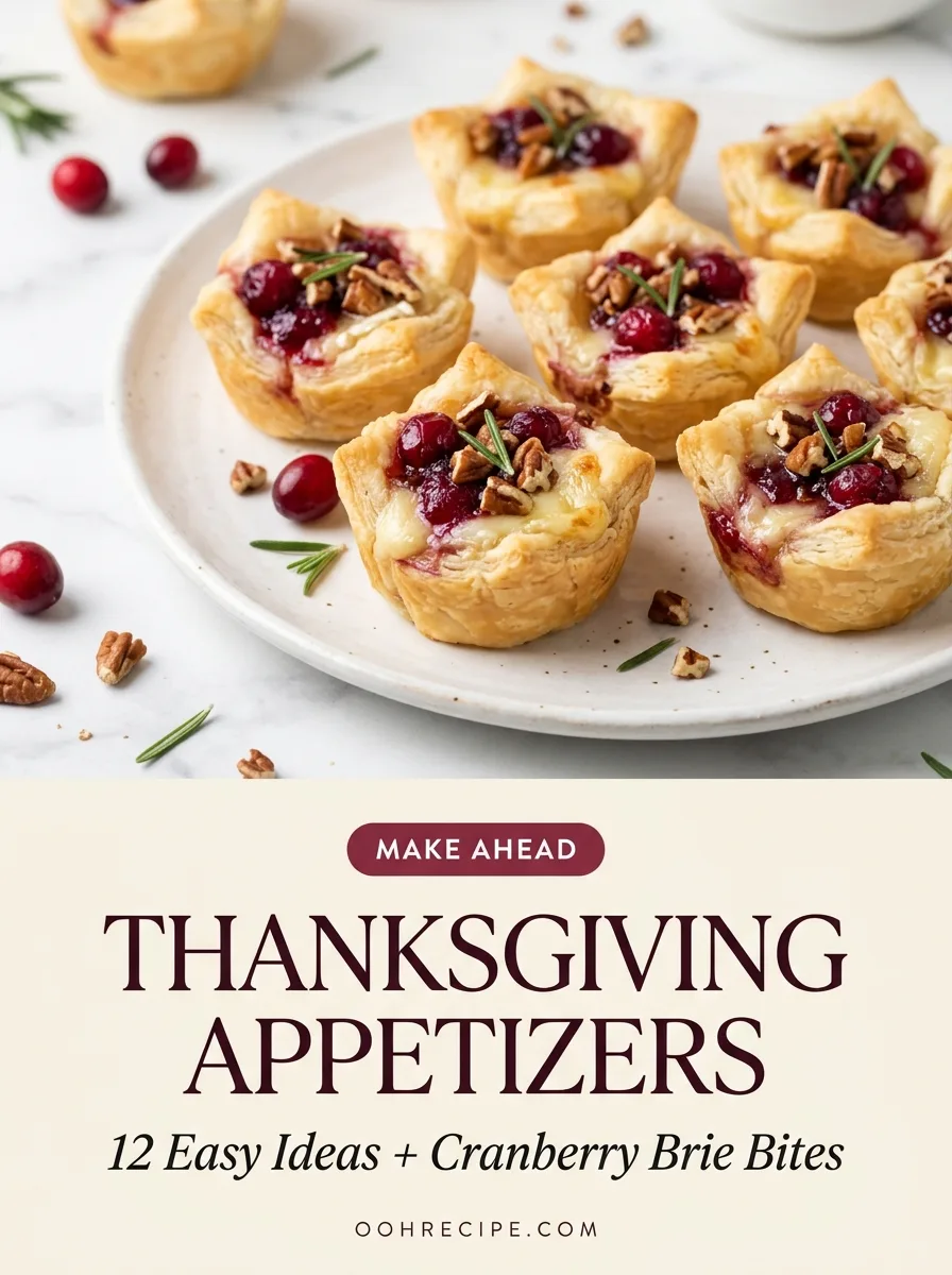 Thanksgiving appetizers 12 easy ideas and cranberry brie bites recipe pin